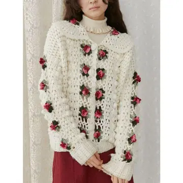 merry jenny 크로셰 가디건 화이트 메리제니