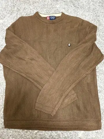 CHAPS 헤링본 니트 XL 브라운