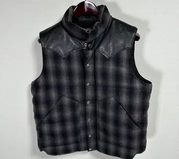 SUGAR CANE 가죽 요크 다운 베스트 아메카지 바이커 동양