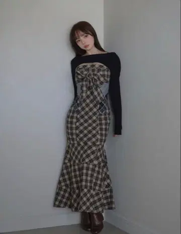 ANDMARY Juni check dress beige S