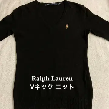 랄프 로렌 V넥 니트 블랙