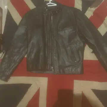 블랙 가죽 싱글 라이더 자켓