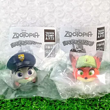 디즈니 주토피아 닉 주디 어린 시절 패션 반지 2개 세트