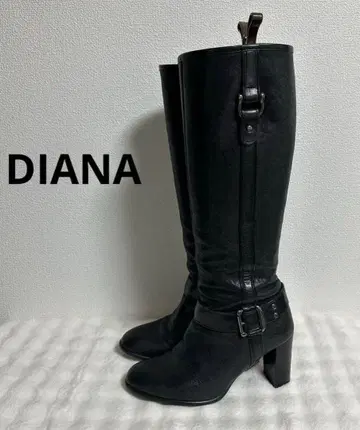 세일 중! DIANA 가죽 롱 부츠 천연 가죽 주름 가공 사이드 지퍼