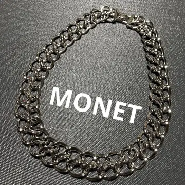 새상품급 MONET 모네 W체인 실버 컬러 목걸이
