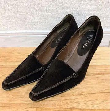 DIANA 브라운 스웨이드 펌프스 22.5cm