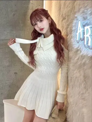 Darich 암슬리 플레어 니트 미니 원피스