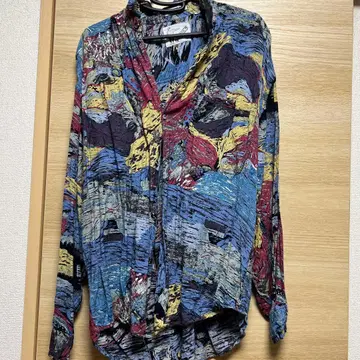 GOOUCH 다색 추상 패턴 긴팔 셔츠