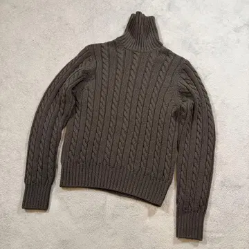 크루치아니 터틀넥 케이블 니트 48 사이즈 두꺼운 원단 그레이