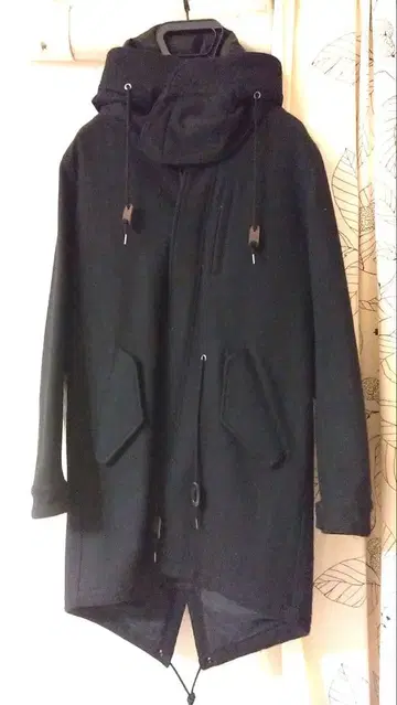 새상품급 레어 STUDIOS 멜톤 슬림 모즈 코트 블랙