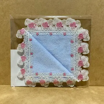 라이트 블루 긴자와 레이스 스누피 손수건