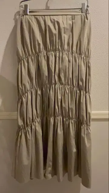 나노 유니버스 셔링 롱 스커트 베이지 F