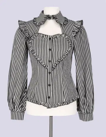 IMVAL 하트 셔츠 긴팔