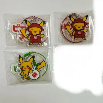 피카츄 3개 세트 2연 아크릴 키링 컬렉션 피카피카 마트 1