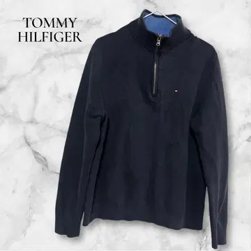 타미힐피거 하프 지퍼 니트 스웨터 네이비 L