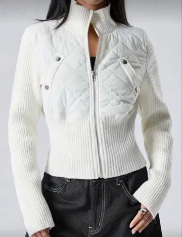 SHEIN 화이트 퀼팅 자켓