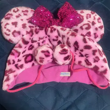 레오파드 무늬 팬캡 핑크 레오파드 디즈니