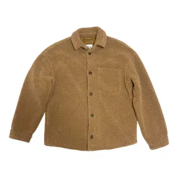 ZARA 브라운 플리스 자켓 가슴 포켓 부착