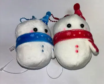 최애색 컬러 행복의 눈사람 마스코트 파랑&빨간색