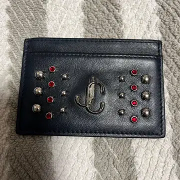 JC 블랙 카드 케이스 스터드 장식