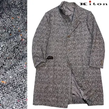Kiton 빈티지 체스터 코트 총 손바느질 그레이