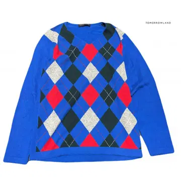 TOMORROWLAND 울 스웨터 아가일 무늬 L 블루