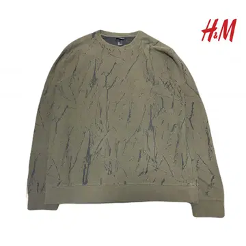 레어 H&M 올리브 그린 디자인 자카드 니트 L 사이즈