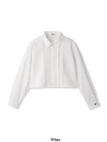 FURFUR 비쥬 부착 크롭 셔츠 화이트