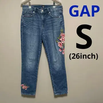 GAP 자수 데님 팬츠 꽃무늬 모리걸 아메카지 구제 의류 갭 S