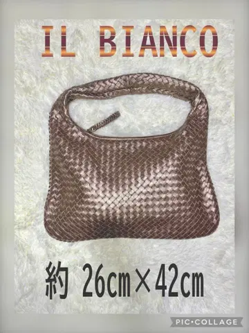 IL BIANCO 뜨개질 숄더백 약 26cm x 42cm