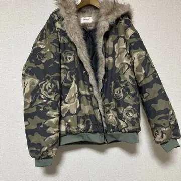 Leniya 카모 패턴 퍼 후드 점퍼