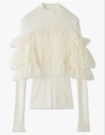 새상품 SNIDEL 튤 도킹 니트 풀오버 IVR