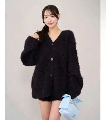 [ 완판템 ] 다리치 헤어리 니트 셋업 블랙 FREE