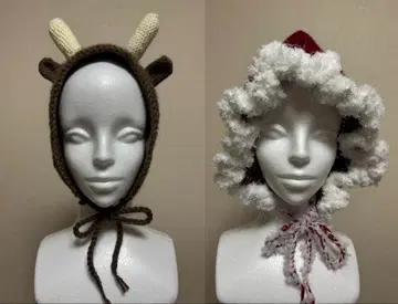 크리스마스 코스튬 산타 루돌프 모자 머리 장식 핸드메이드