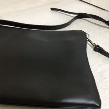 블랙 천연 가죽 숄더백