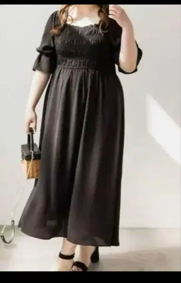 clette 오리지널 탈부착 카라 셔링 원피스