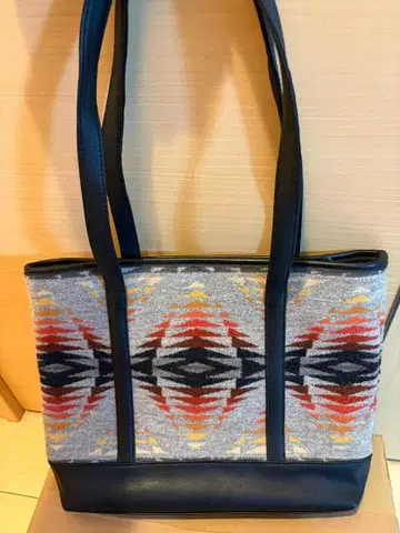 PENDLETON 펜들턴 토트백 울 x 가죽 네이티브 무늬