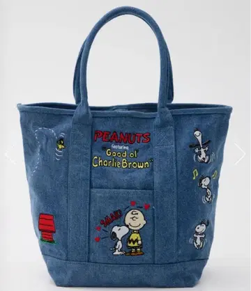 로데오 크라운 PEANUTS 데님 토트백