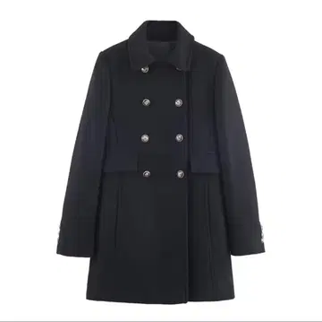 미들 기장 코트 블랙