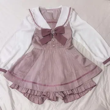 LIZLISA 리즈리사 세일러 카라 셋업 핑크 긴팔