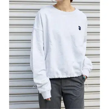 JOINT WORKS 백 로고 맨투맨 숏 풀오버