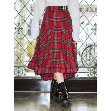 jouetie 크레이지 체크 프릴 스커트