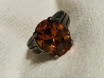 빈티지 70년대 925 실버 시트린 오벌 컷 반지 19호