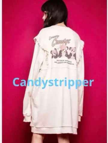 캔디 스트리퍼 팬더 프릴 맨투맨 원피스