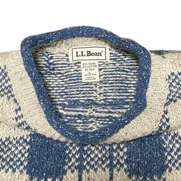 80s 90s L.L.Bean 롤넥 스웨터 체크 니트 울