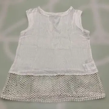 Lil nina 화이트 슬리브리스 레이스 상의