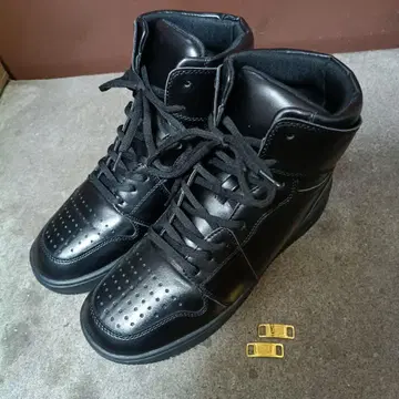 시크릿 스니커즈 AF1 금장 장식 하이컷 블랙 스와로테일 블랙