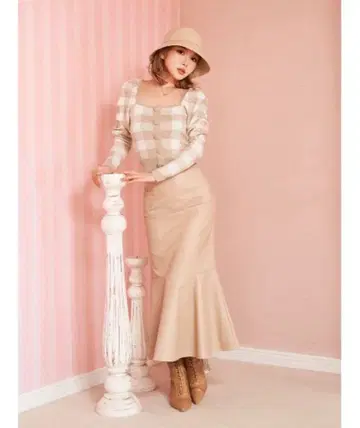 머메이드 가죽 스커트