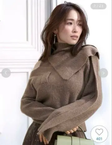 snidel 오버암 슬릿 풀오버