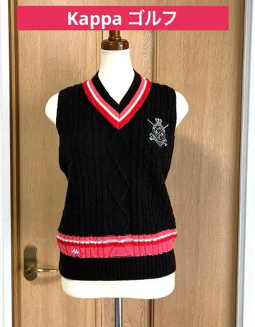Kappa 골프 여성용 니트 베스트 M 블랙